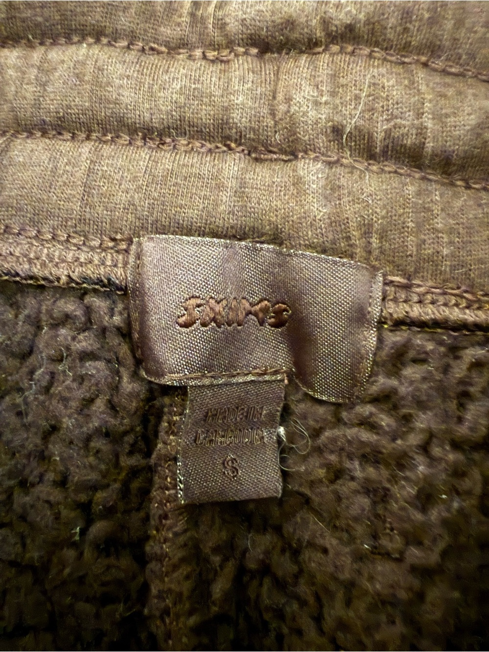 Skims Cozy Dark Brown Sherpa Zip-Pocket Pants - Picture 2 of 2